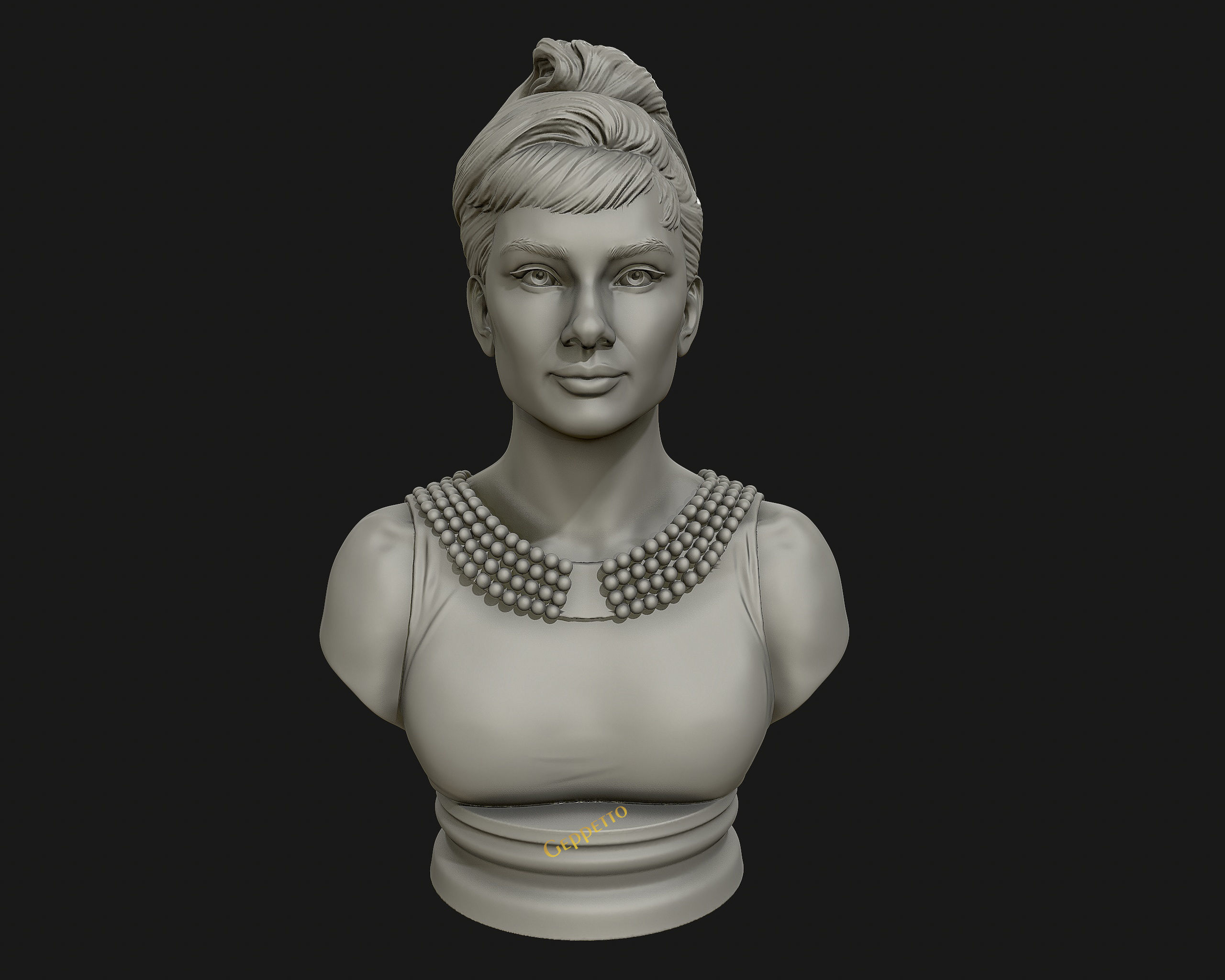 Audrey Hepburn 3D Portrait Model ready to 3D print 3D print model_52