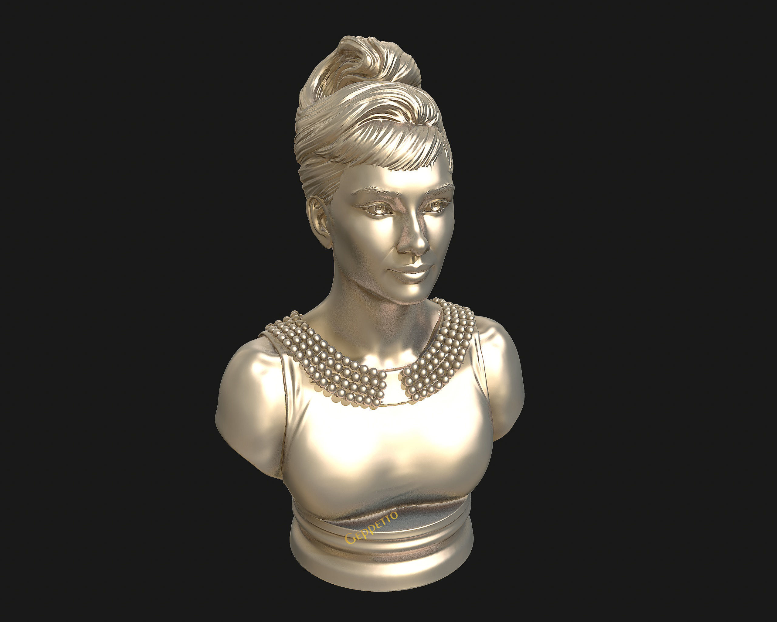 Audrey Hepburn 3D Portrait Model ready to 3D print 3D print model_38