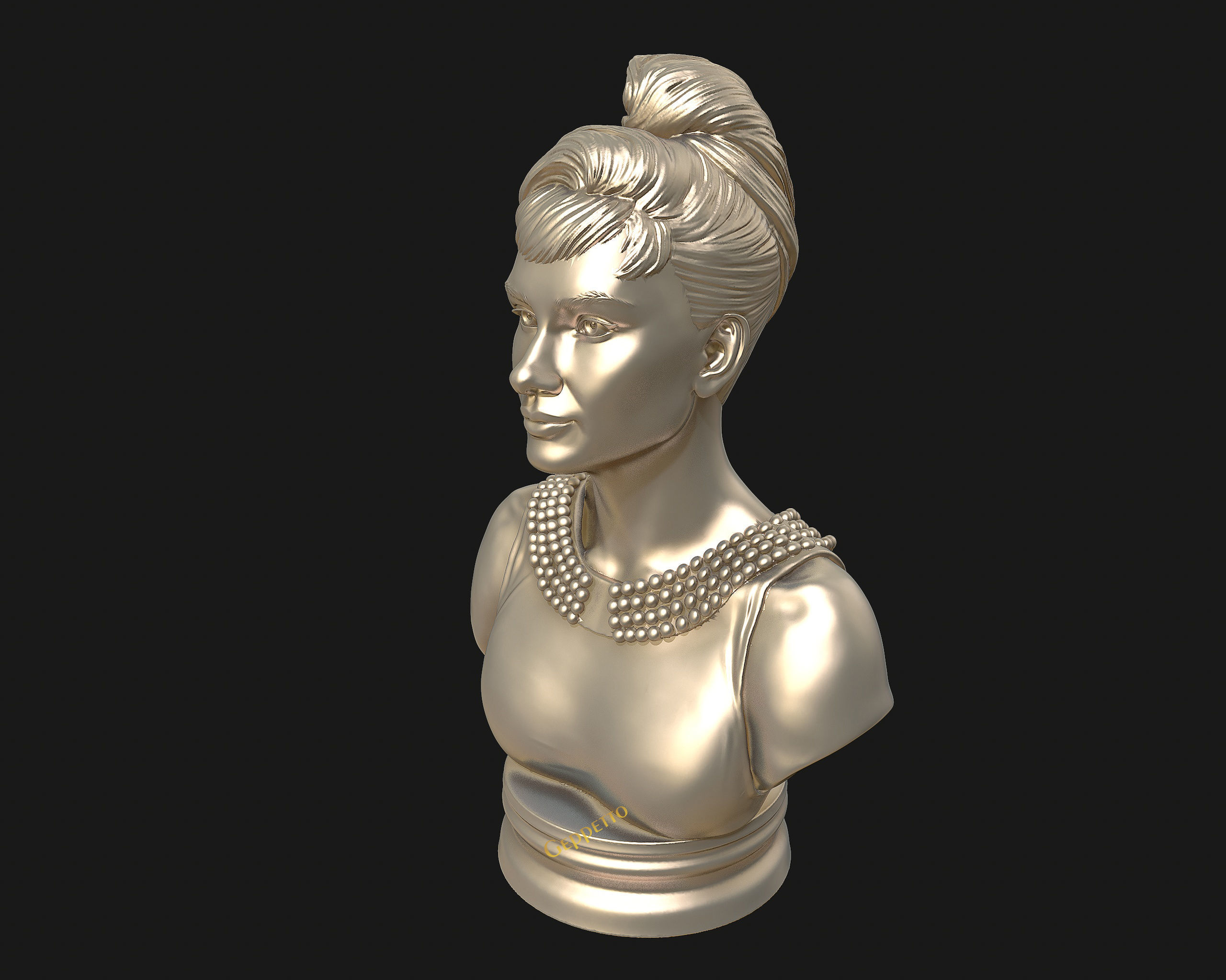 Audrey Hepburn 3D Portrait Model ready to 3D print 3D print model_36