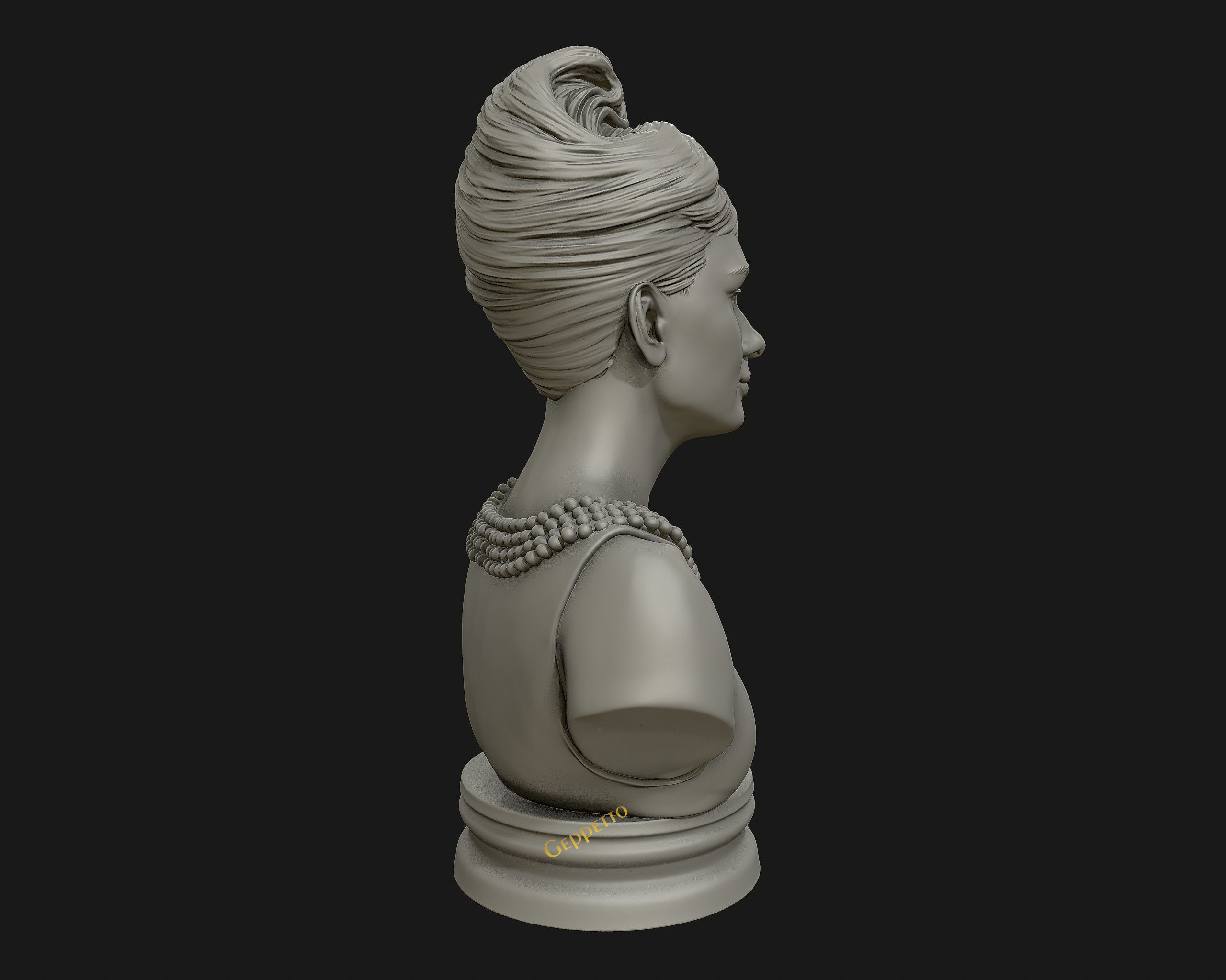 Audrey Hepburn 3D Portrait Model ready to 3D print 3D print model_16