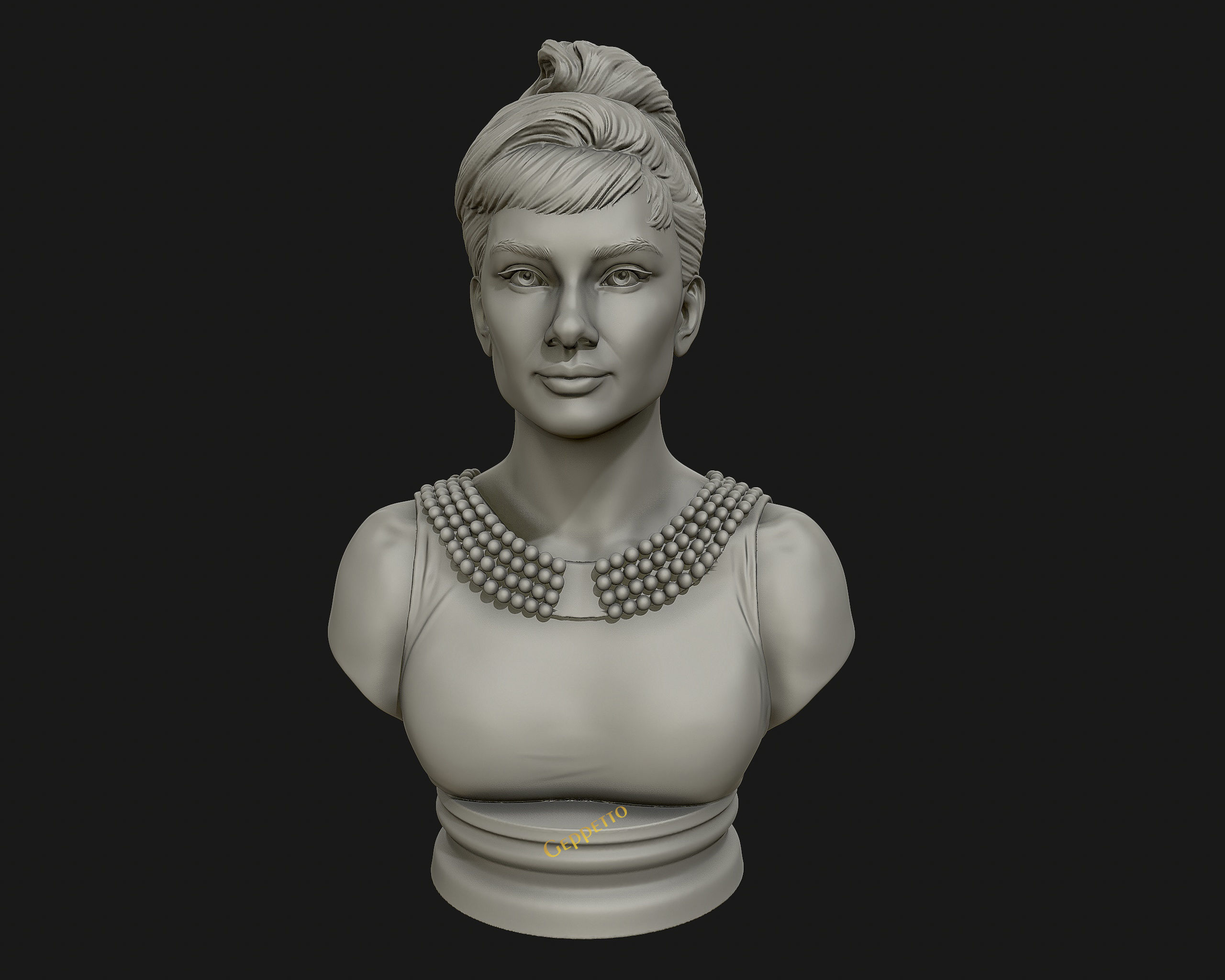 Audrey Hepburn 3D Portrait Model ready to 3D print 3D print model_53