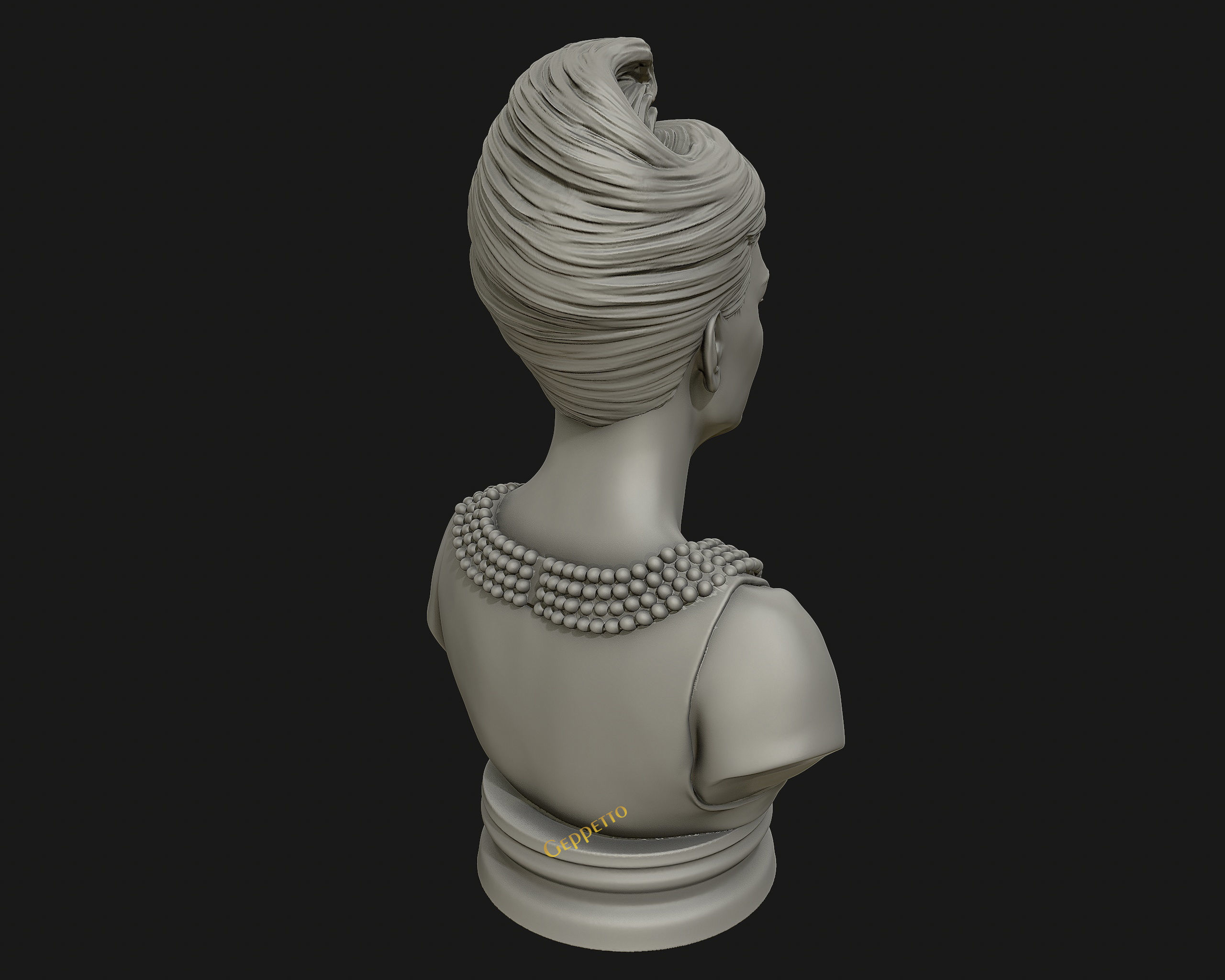 Audrey Hepburn 3D Portrait Model ready to 3D print 3D print model_15