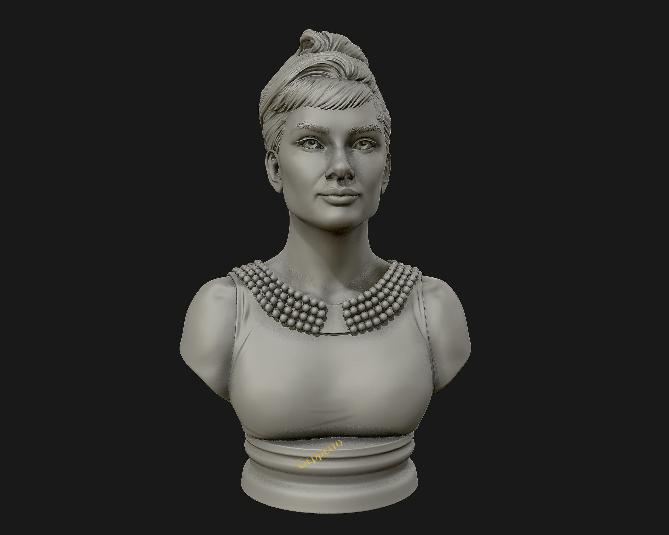 Audrey Hepburn 3D Portrait Model ready to 3D print 3D print model_22