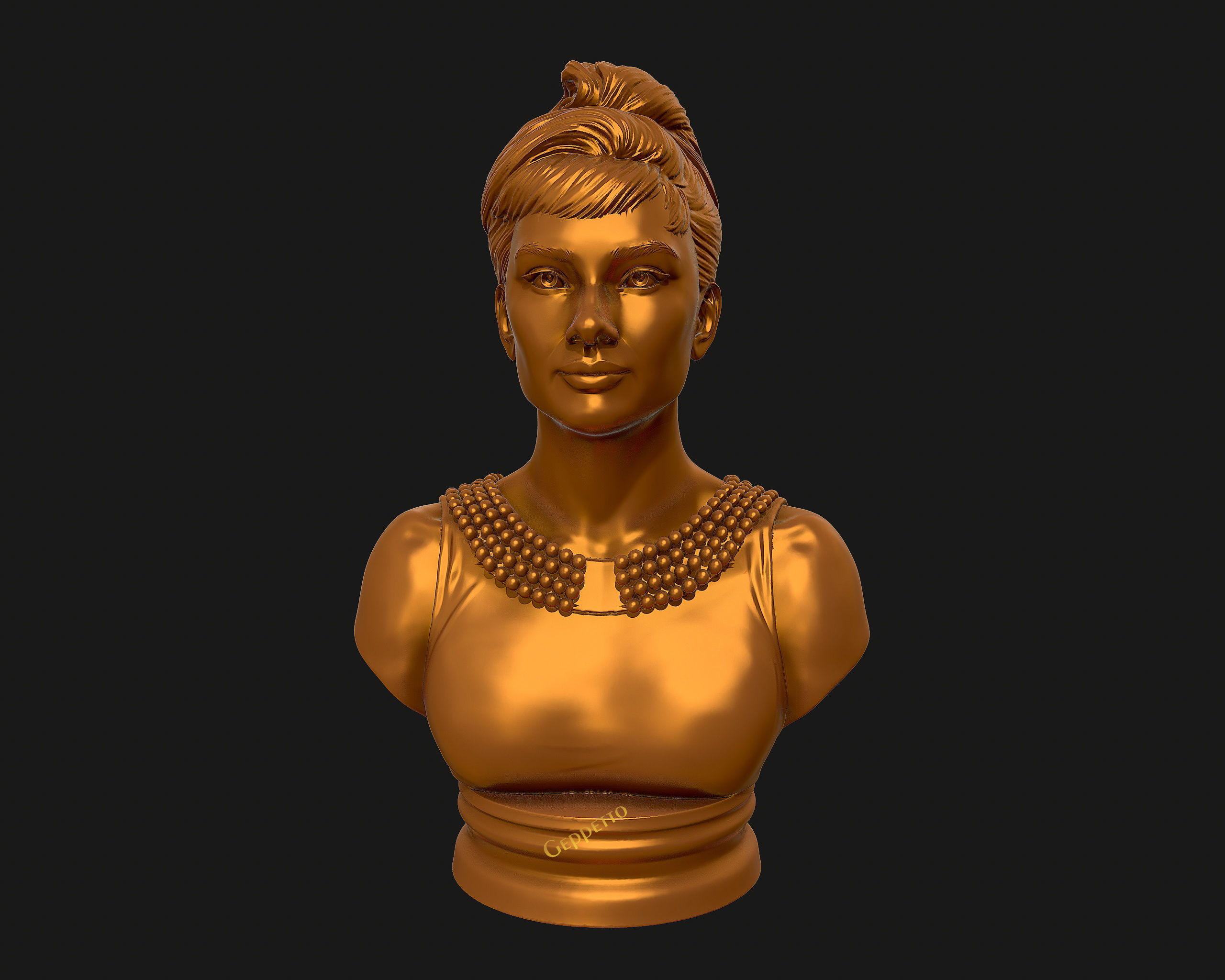 Audrey Hepburn 3D Portrait Model ready to 3D print 3D print model_41