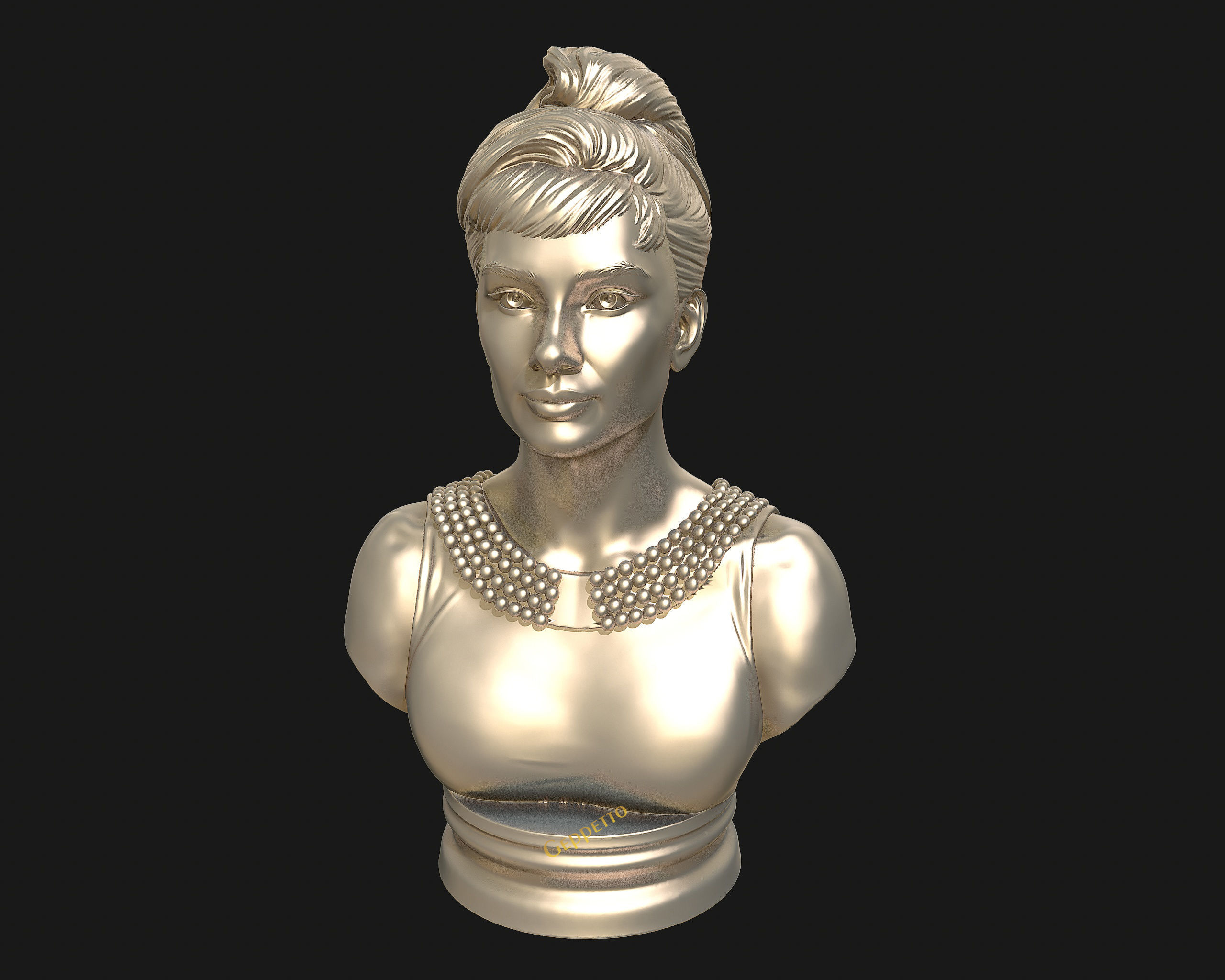 Audrey Hepburn 3D Portrait Model ready to 3D print 3D print model_29