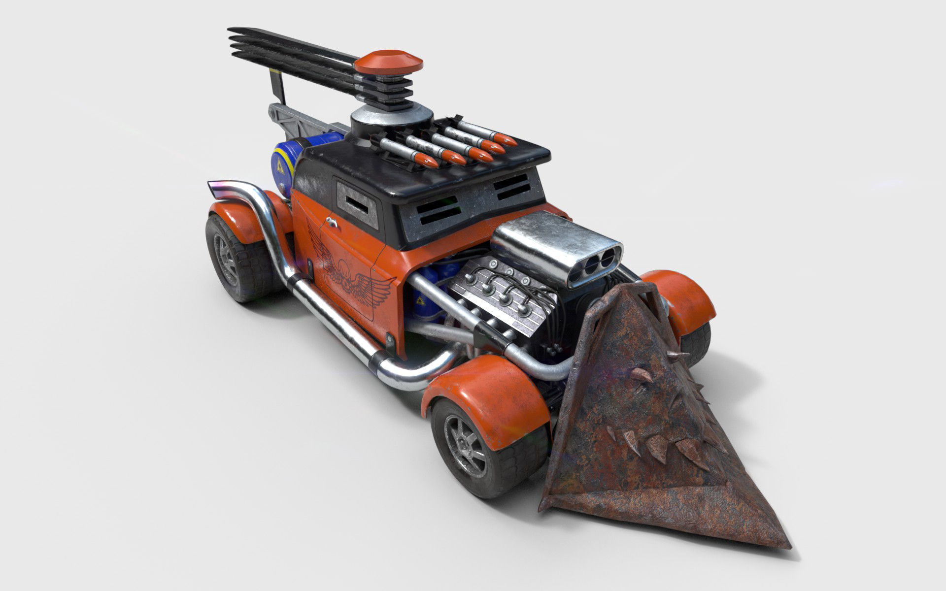 Post-Apocalyptic Car Low-poly 3D model_3