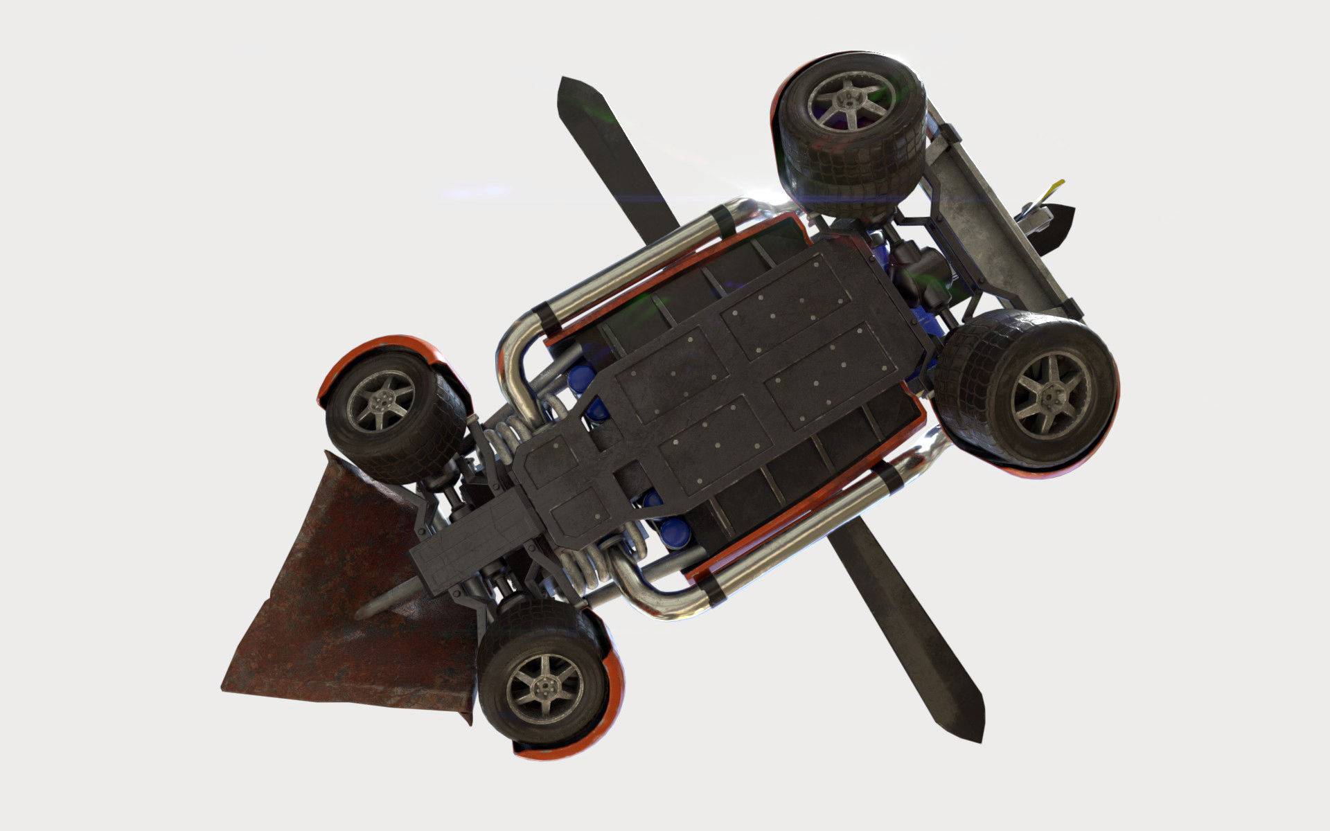 Post-Apocalyptic Car Low-poly 3D model_7