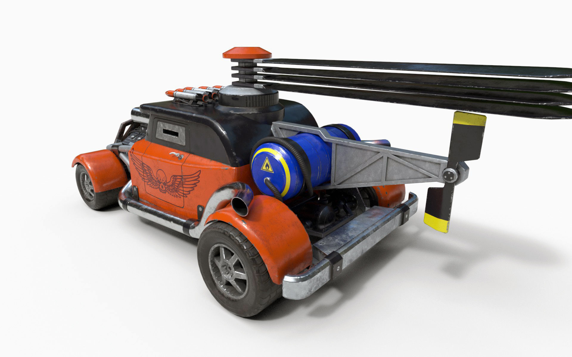 Post-Apocalyptic Car Low-poly 3D model_2