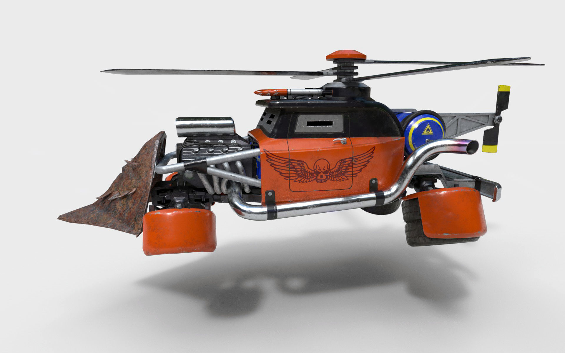 Post-Apocalyptic Car Low-poly 3D model_5