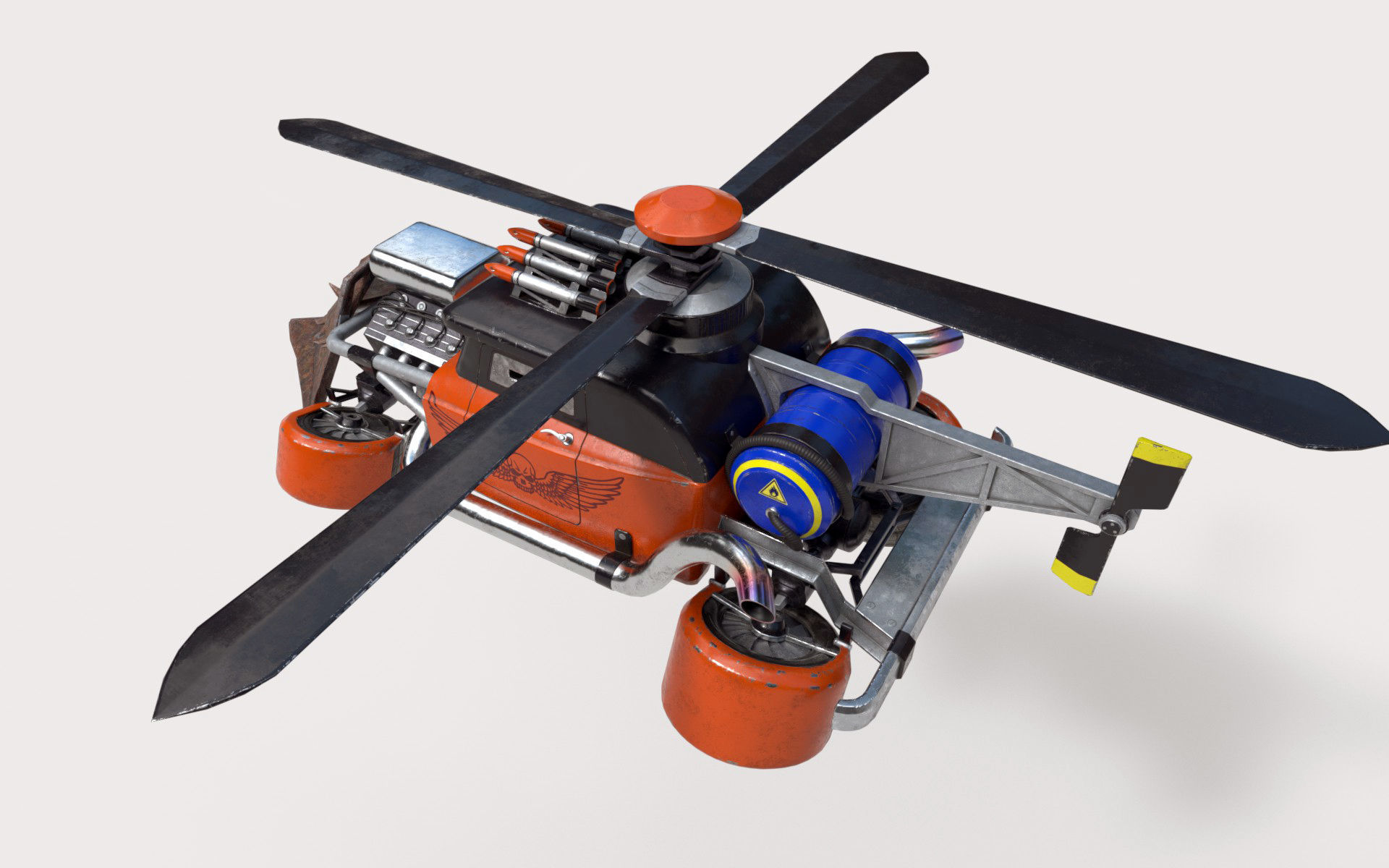 Post-Apocalyptic Car Low-poly 3D model_6