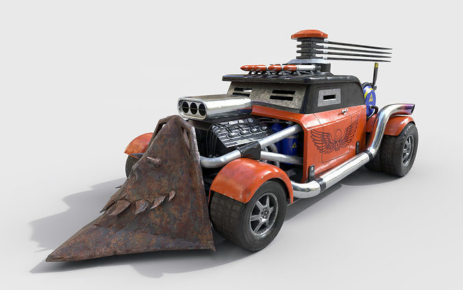 Post-Apocalyptic Car Low-poly 3D model