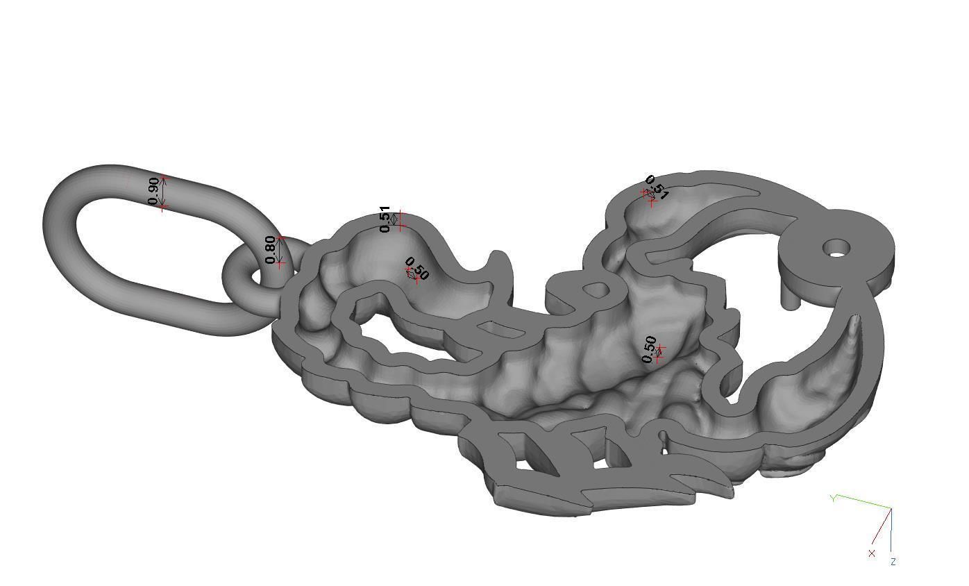 Scorpio pendant 3D print model_26