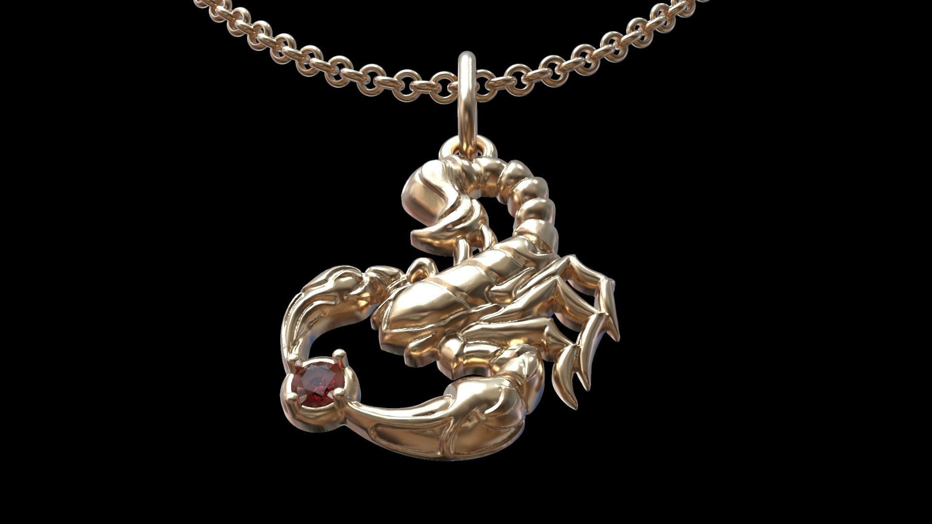 Scorpio pendant 3D print model_3