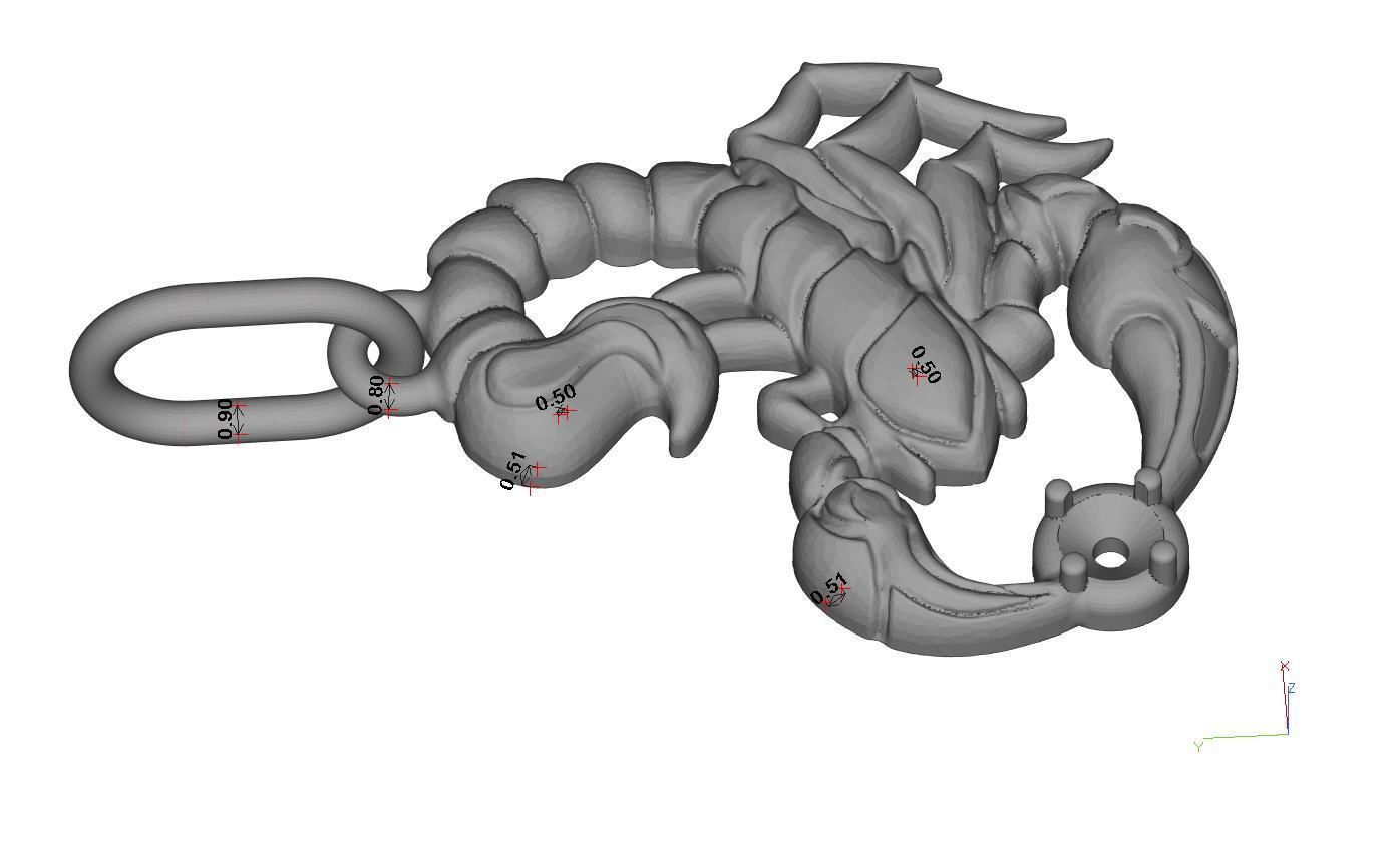 Scorpio pendant 3D print model_27