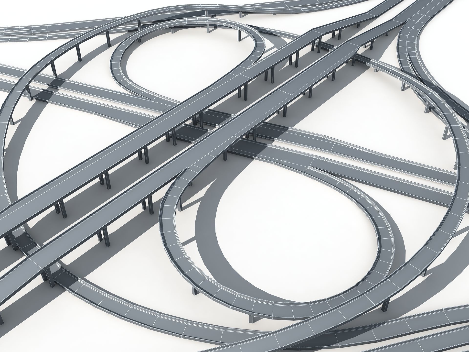 Highway Road Viaduct Flyover-10 3D model_19