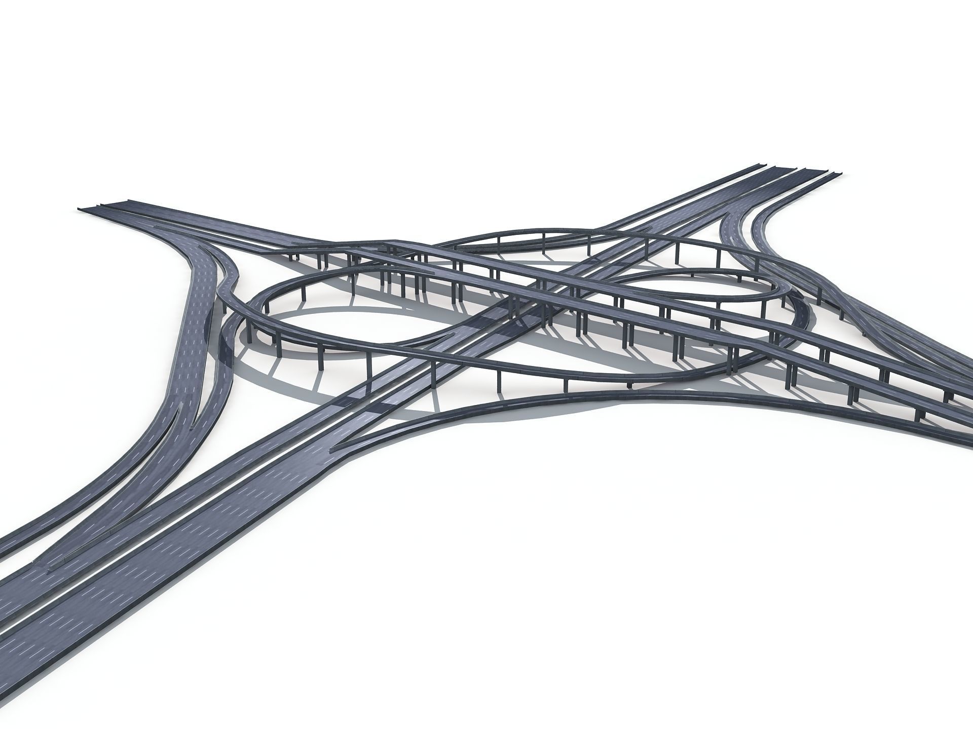 Highway Road Viaduct Flyover-10 3D model_9