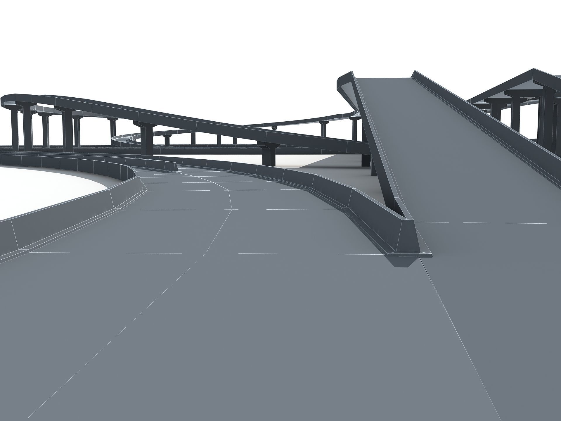 Highway Road Viaduct Flyover-10 3D model_13
