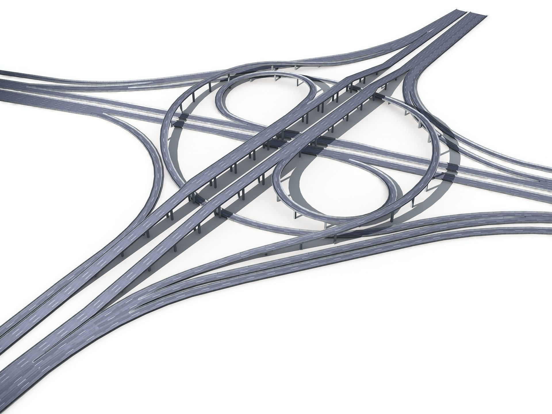 Highway Road Viaduct Flyover-10 3D model_6