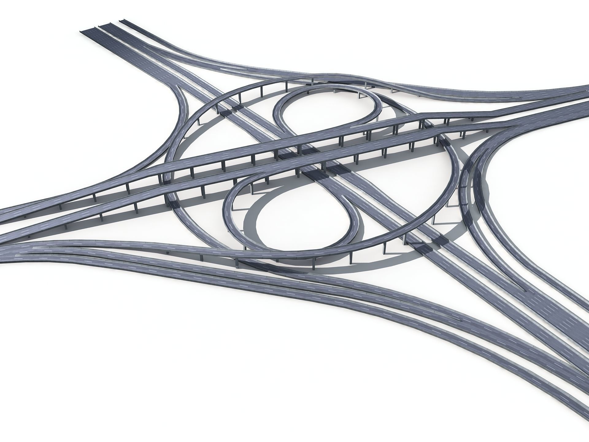 Highway Road Viaduct Flyover-10 3D model_5