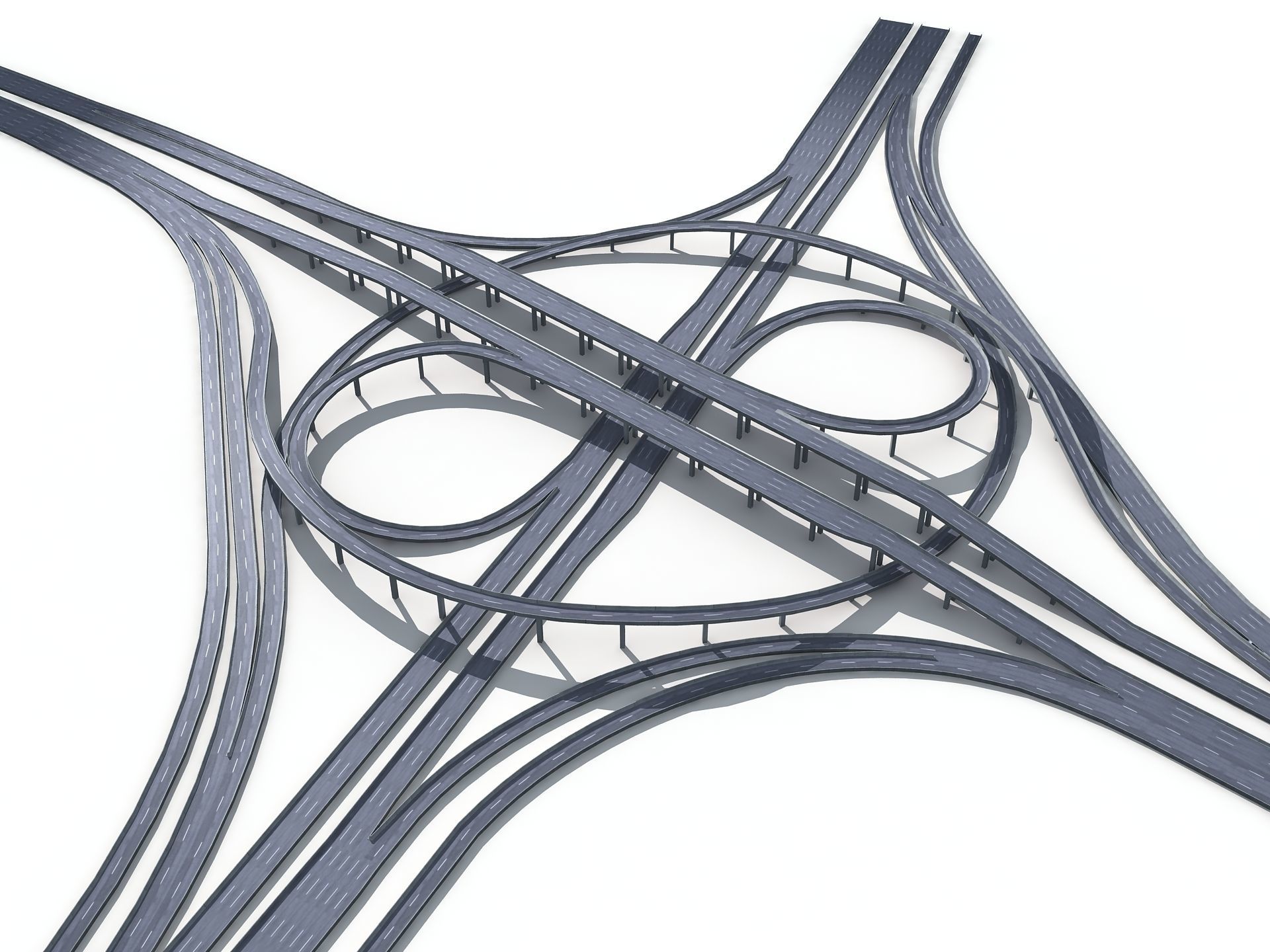 Highway Road Viaduct Flyover-10 3D model_2