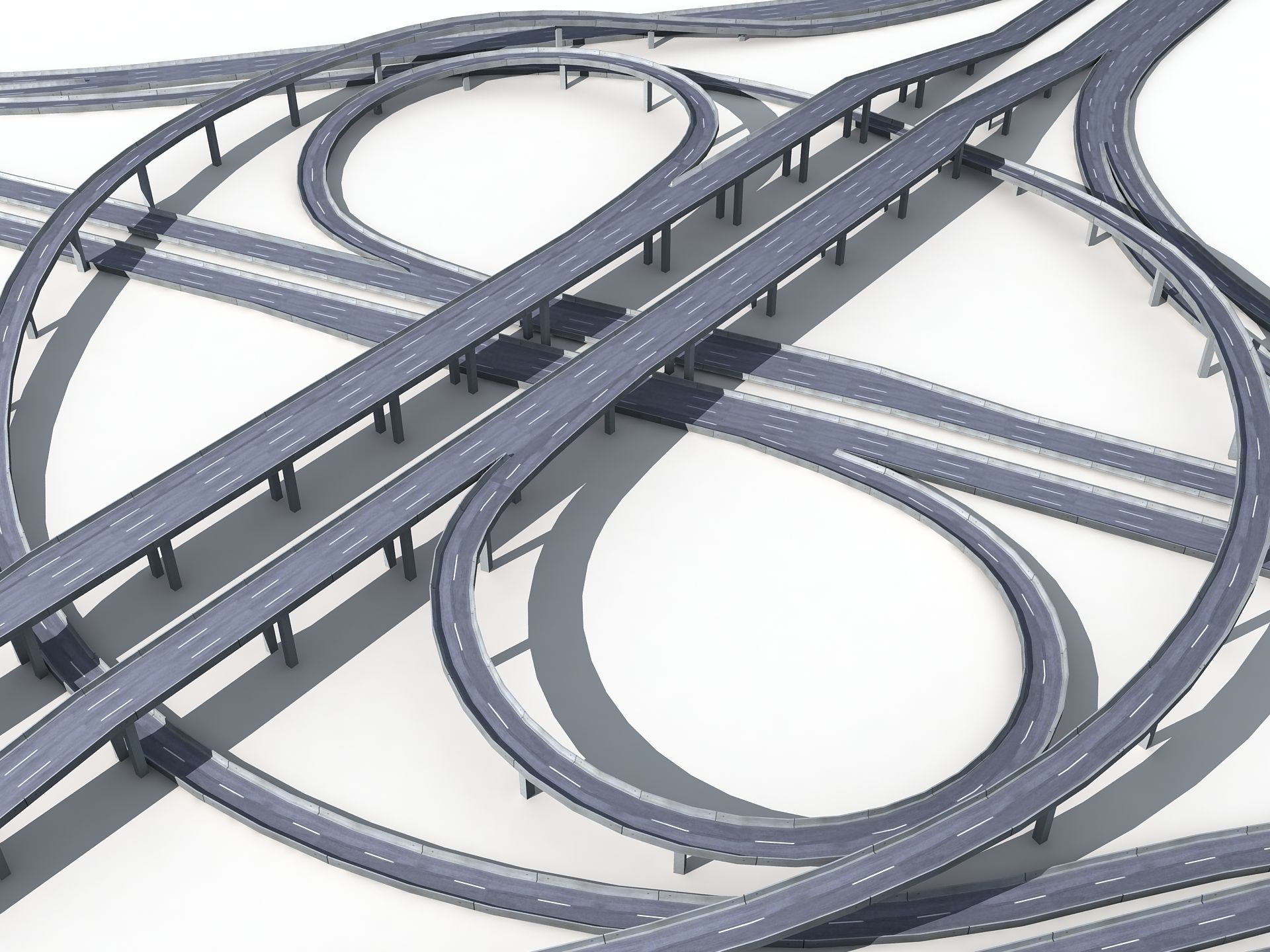 Highway Road Viaduct Flyover-10 3D model_18