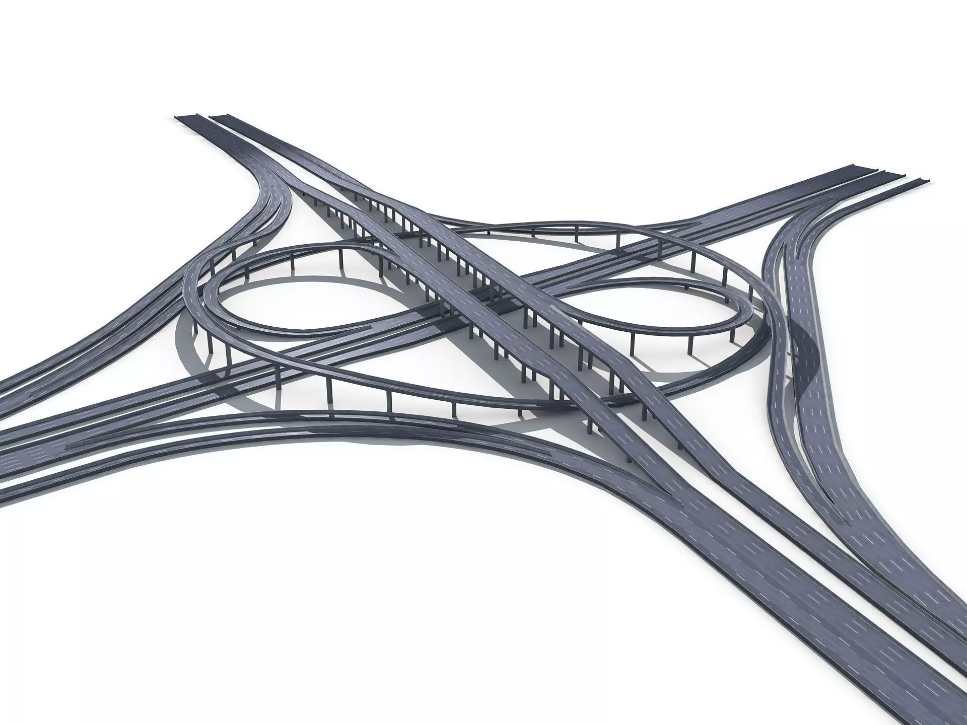 Highway Road Viaduct Flyover-10 3D model_0