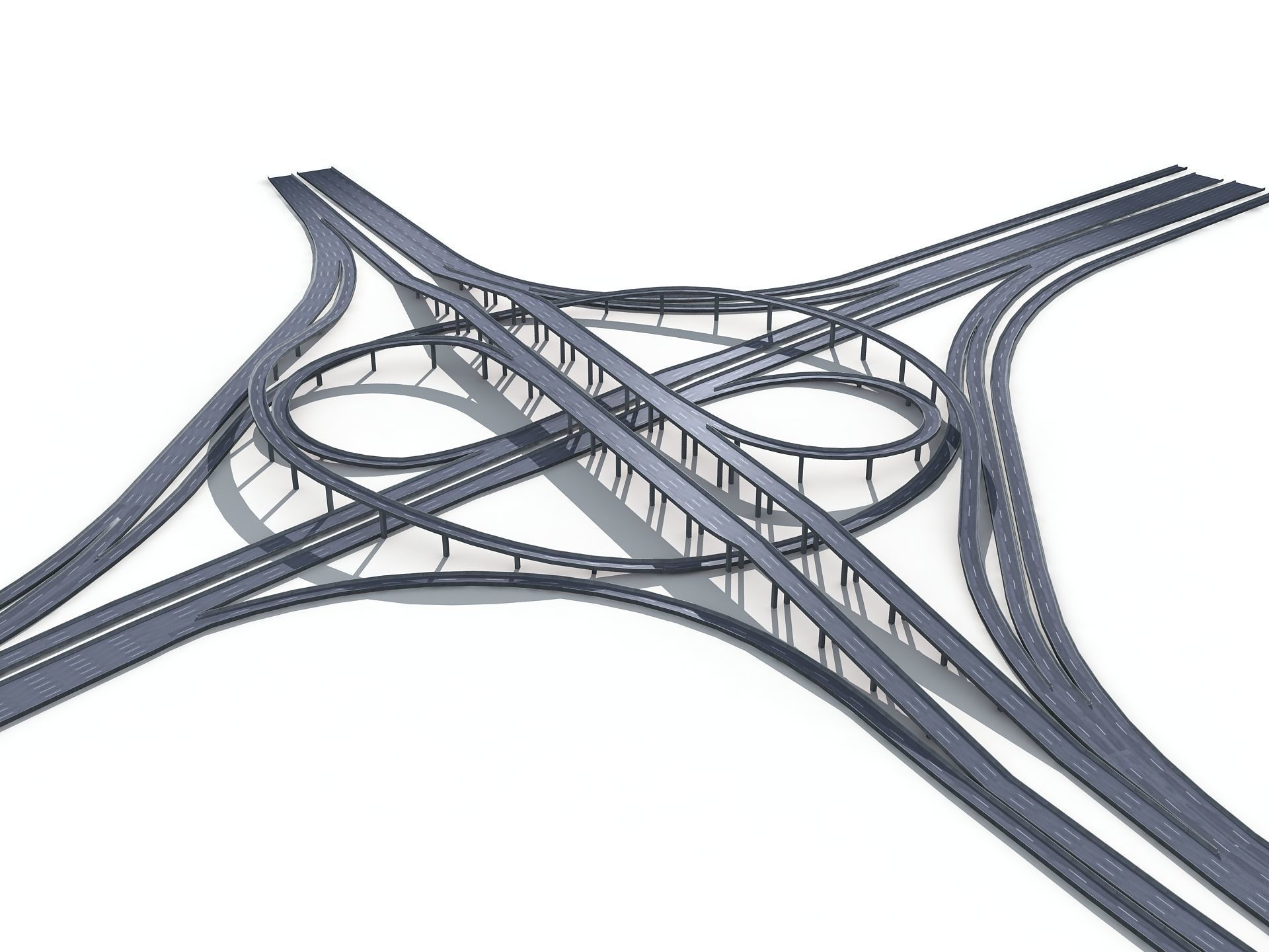 Highway Road Viaduct Flyover-10 3D model_8