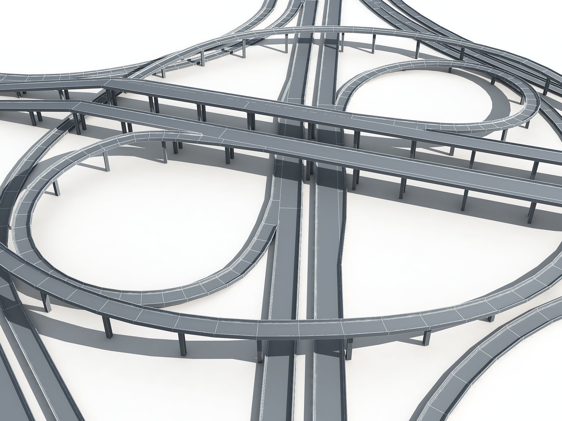 Highway Road Viaduct Flyover-10 3D model_17