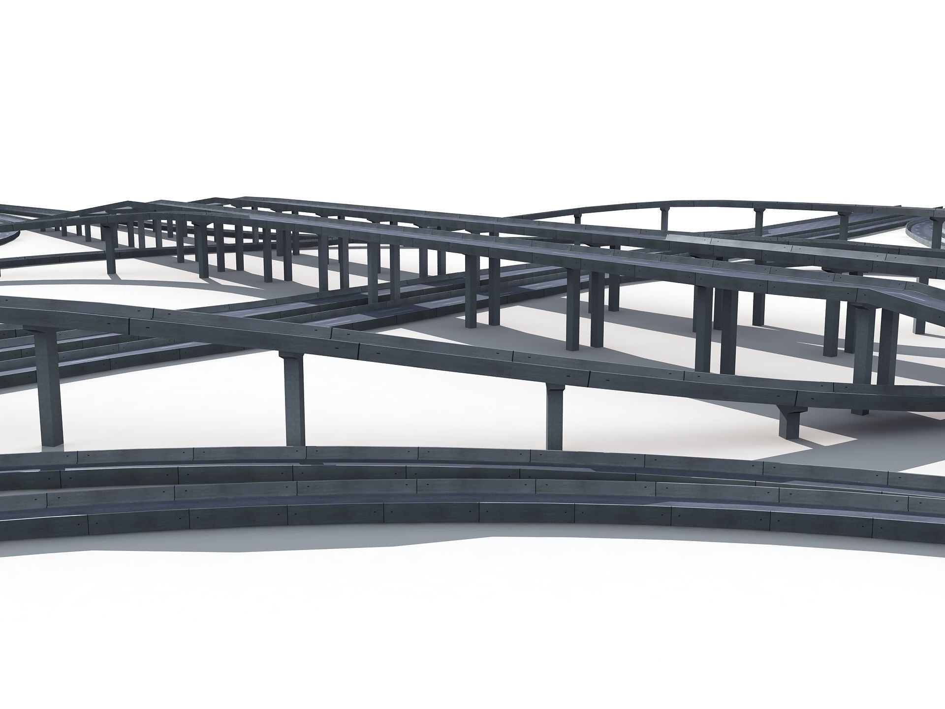 Highway Road Viaduct Flyover-10 3D model_11