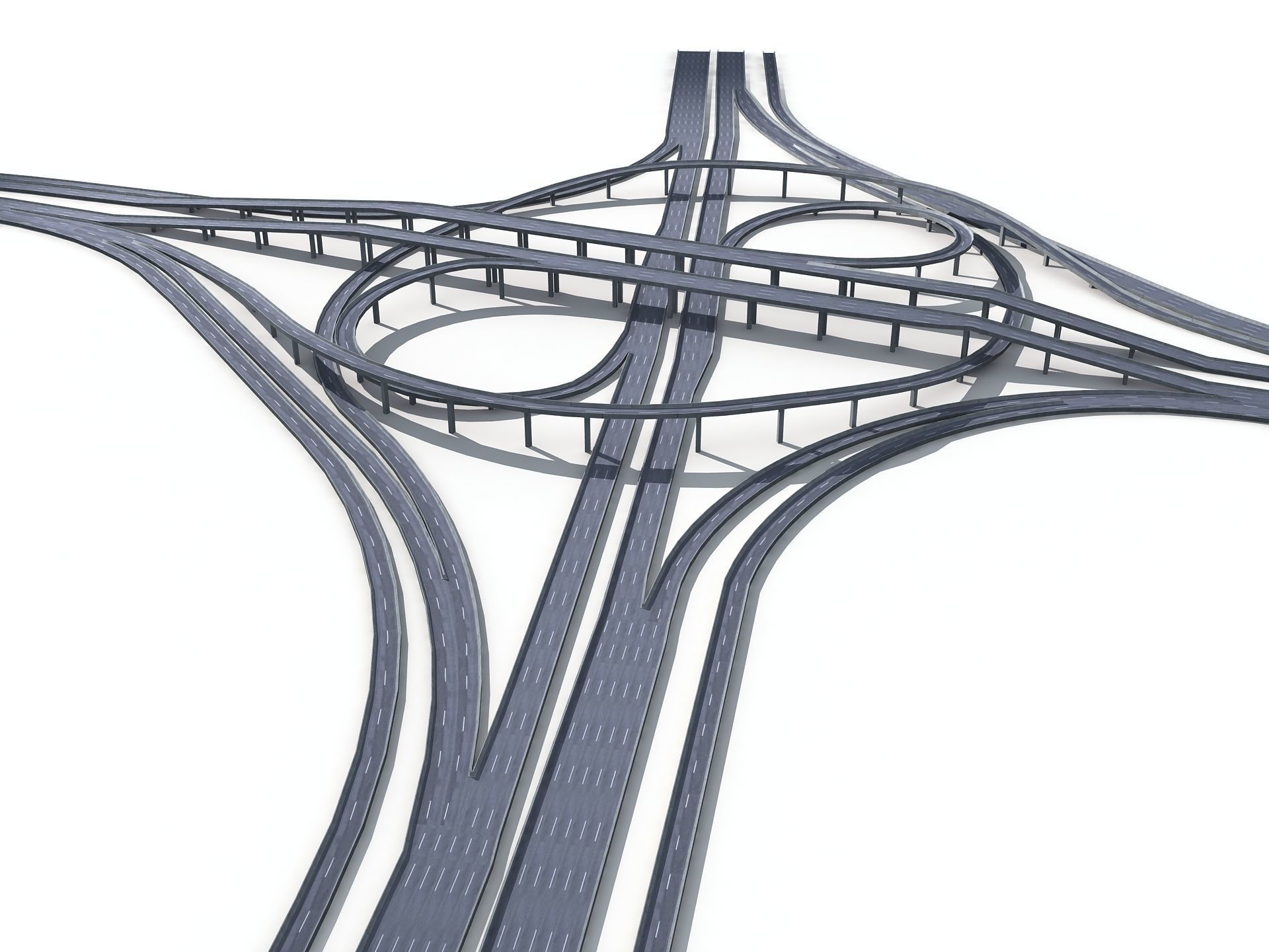 Highway Road Viaduct Flyover-10 3D model_3