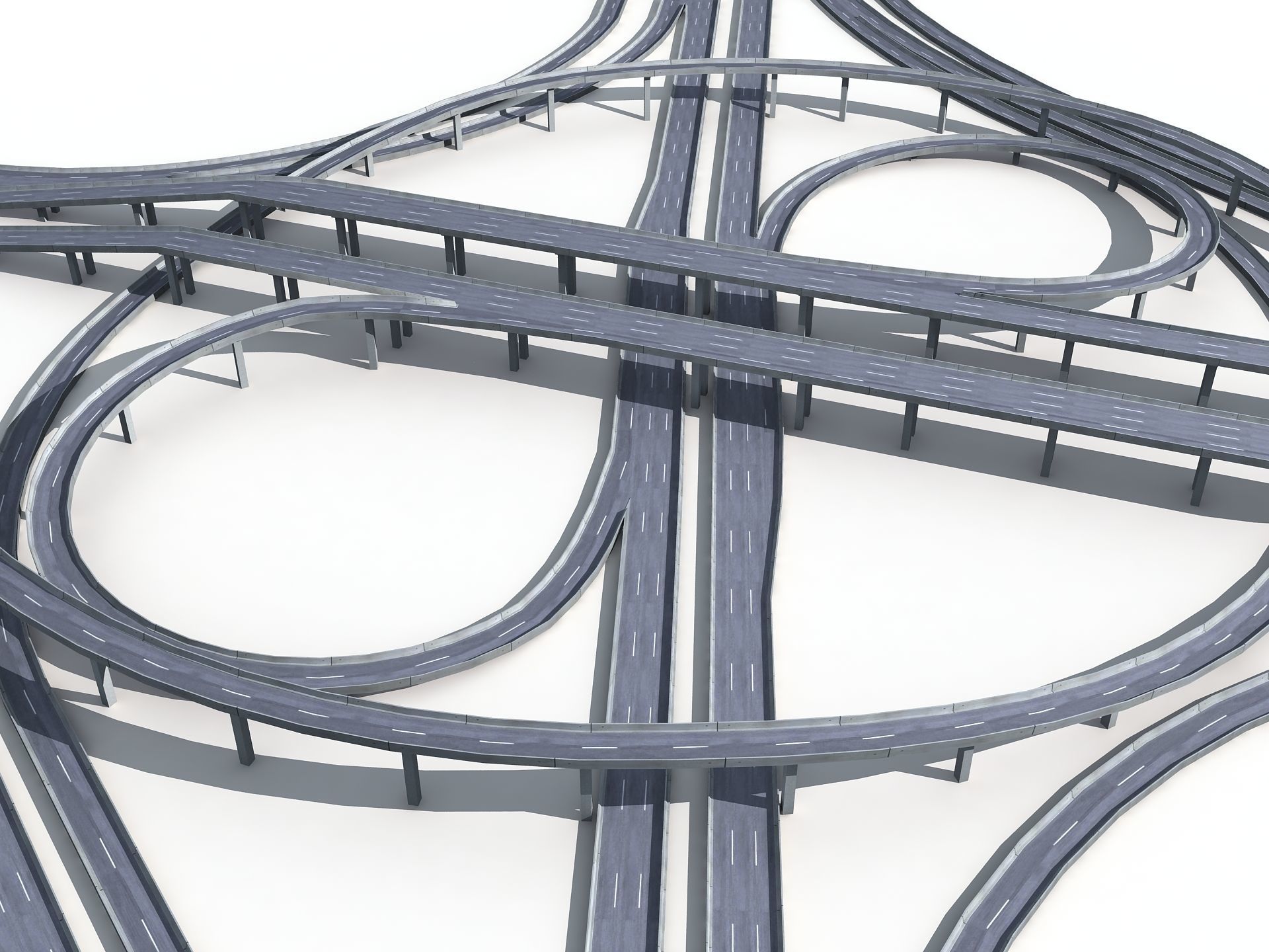 Highway Road Viaduct Flyover-10 3D model_16