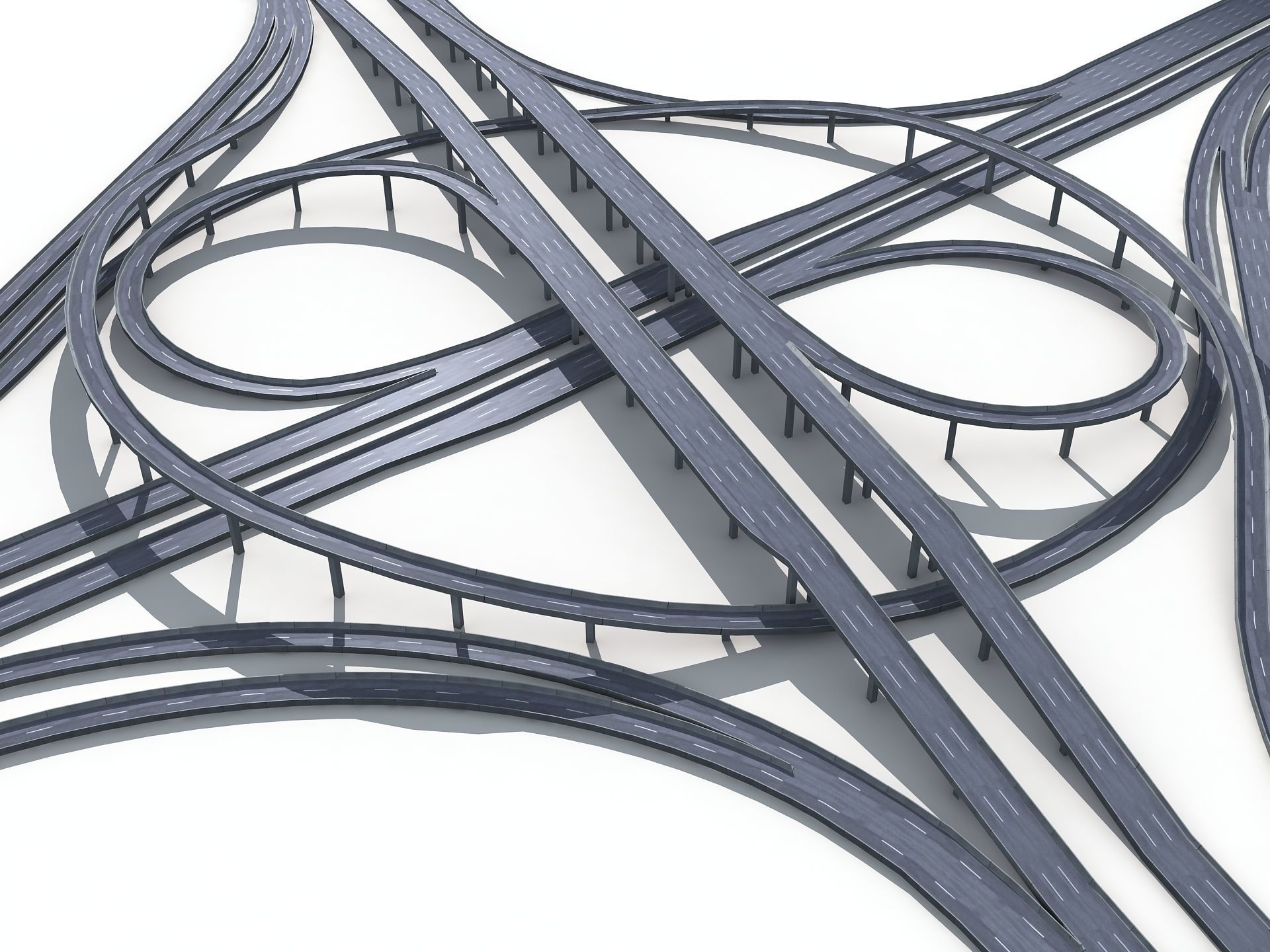 Highway Road Viaduct Flyover-10 3D model_10
