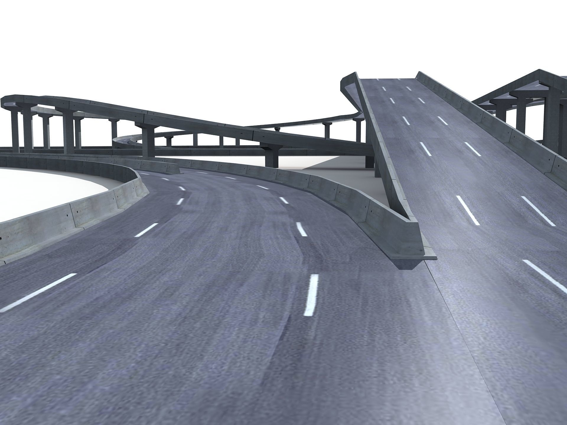 Highway Road Viaduct Flyover-10 3D model_12