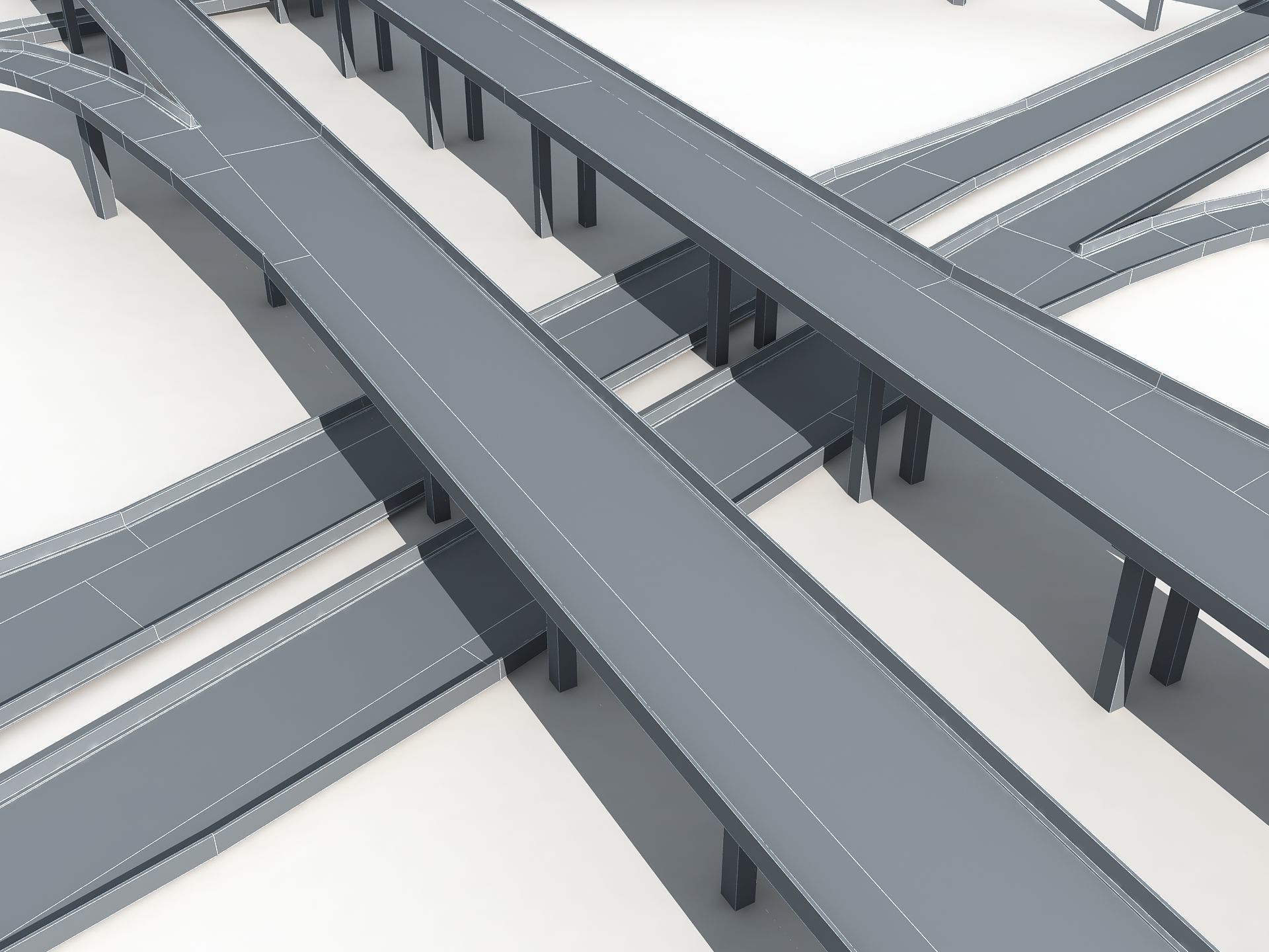 Highway Road Viaduct Flyover-10 3D model_15