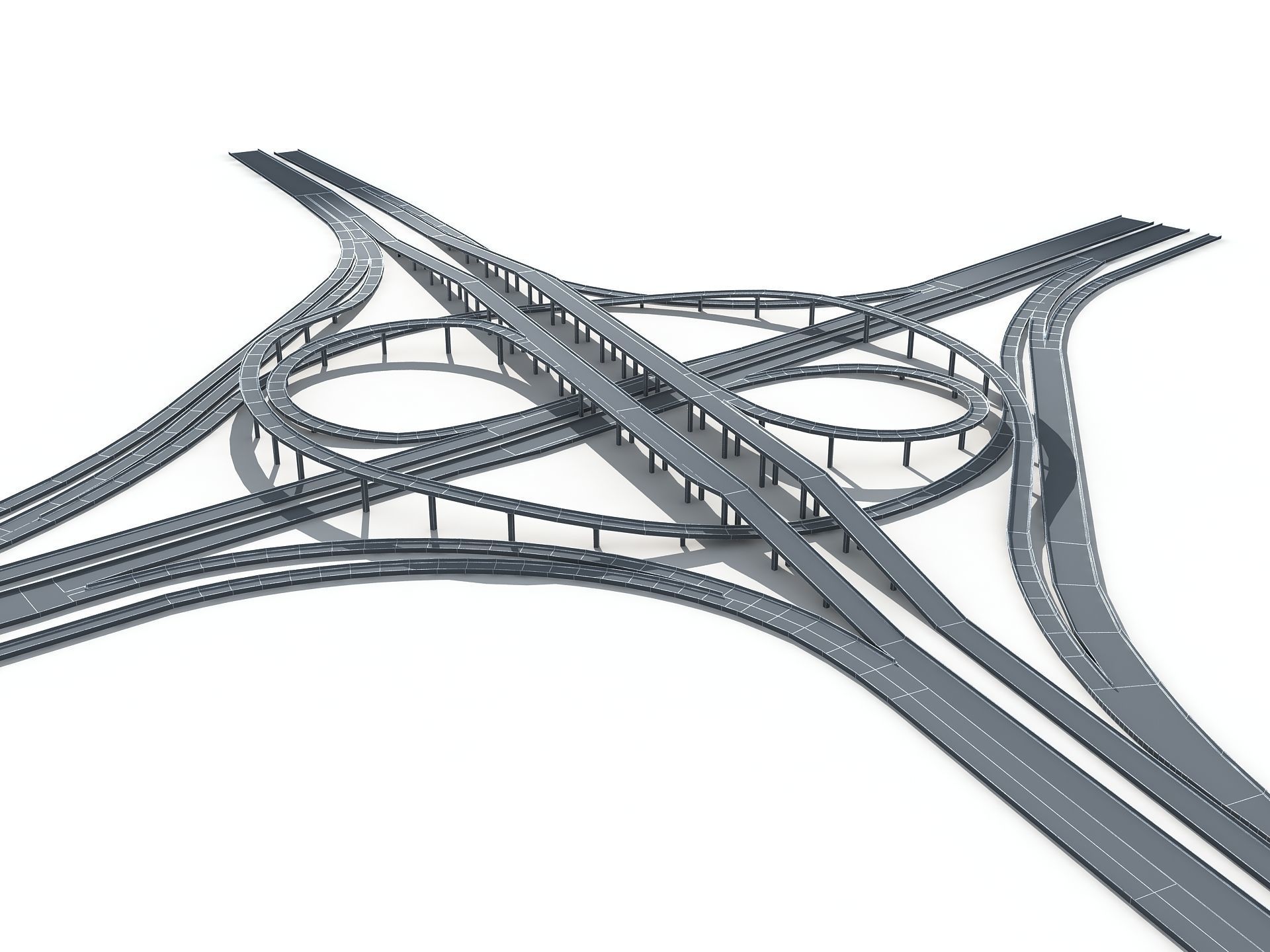 Highway Road Viaduct Flyover-10 3D model_1