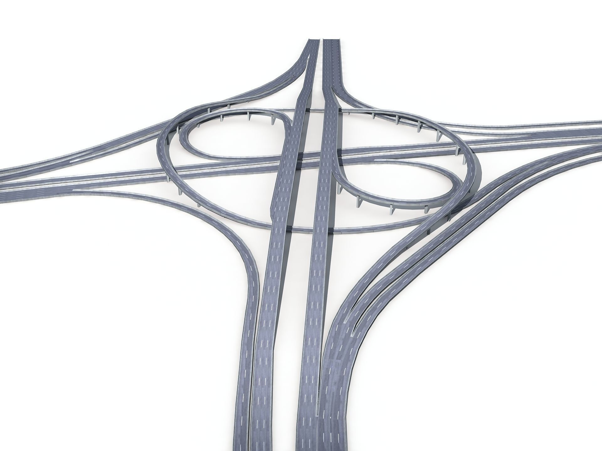 Highway Road Viaduct Flyover-10 3D model_7