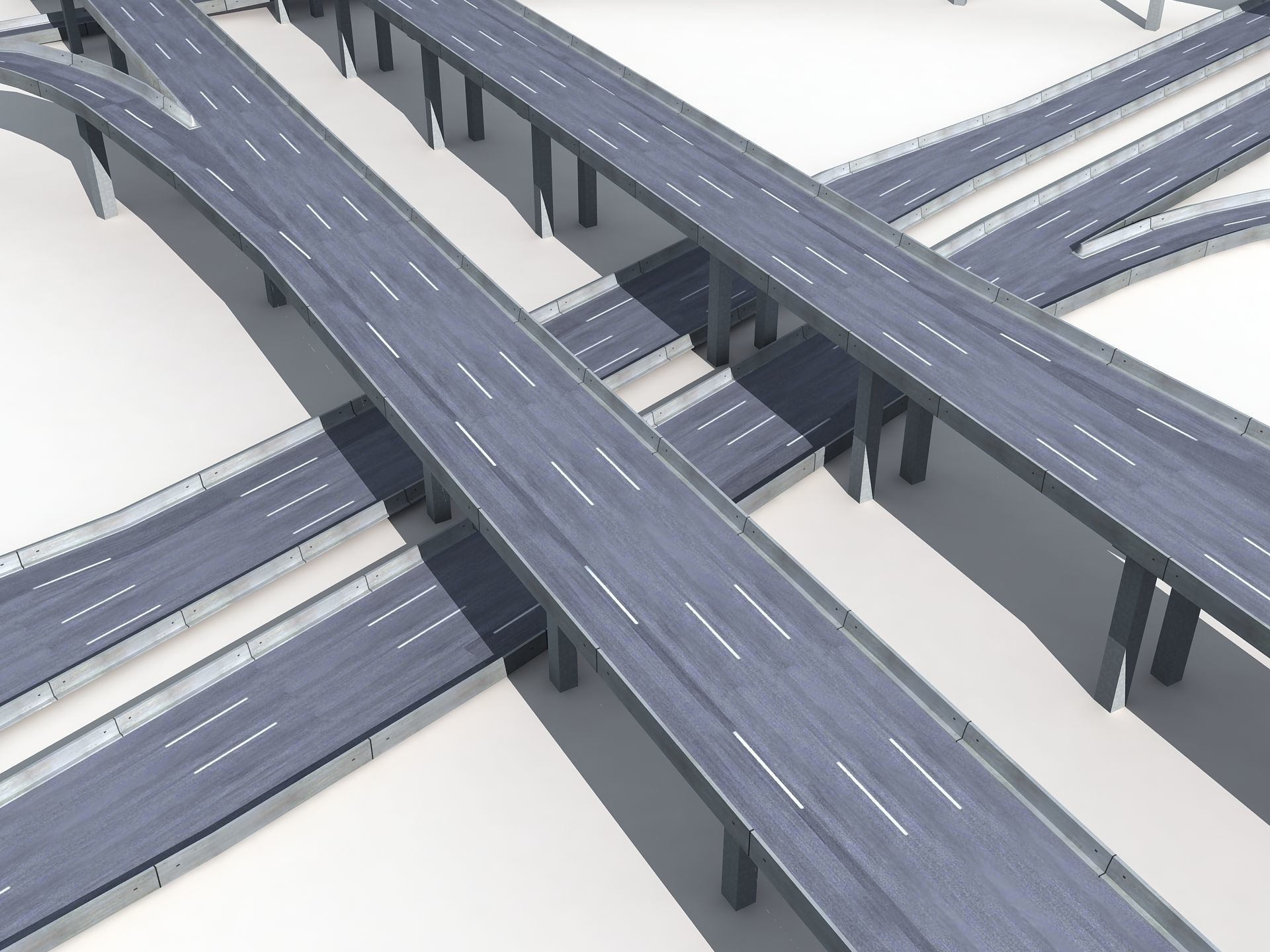 Highway Road Viaduct Flyover-10 3D model_14