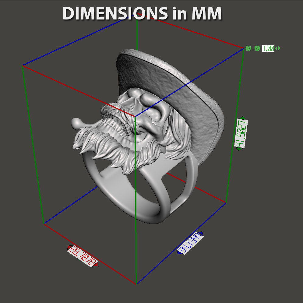 Skull ring jewelry gangster vol4  3D print model_6