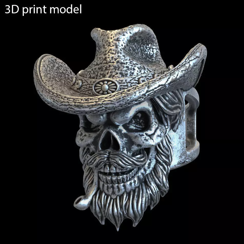 Skull ring jewelry gangster vol4  3D print model_0