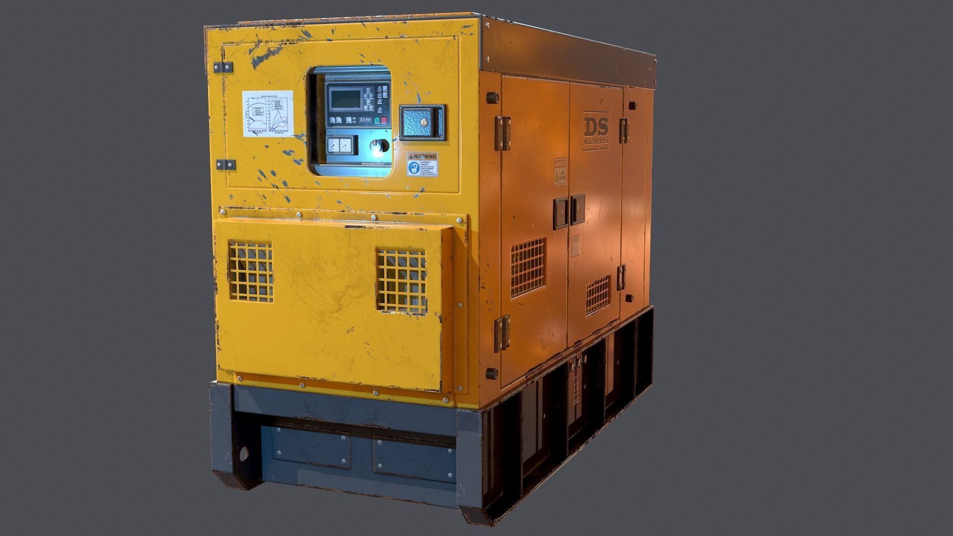 Industrial Power generator 2 Low-poly 3D model_1