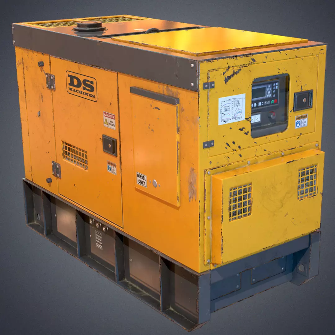 Industrial Power generator 2 Low-poly 3D model_0