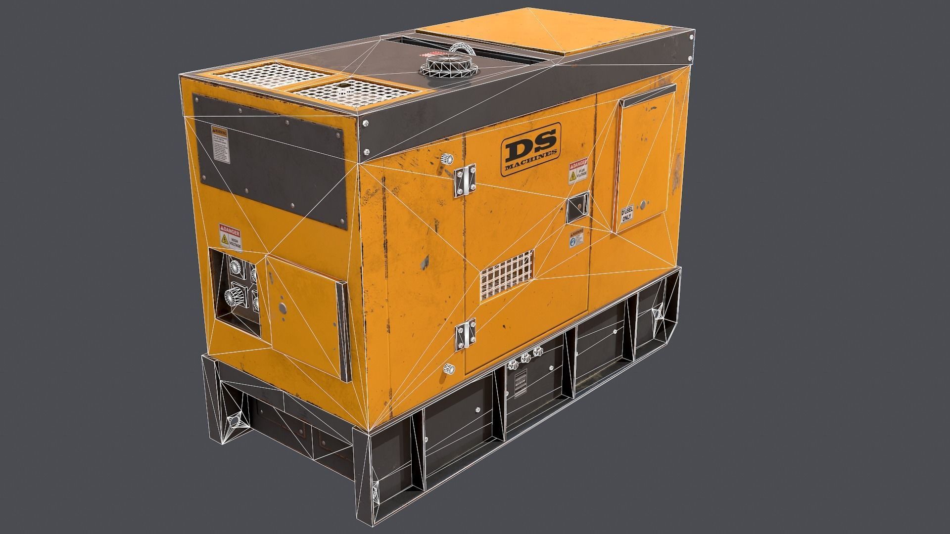 Industrial Power generator 2 Low-poly 3D model_8