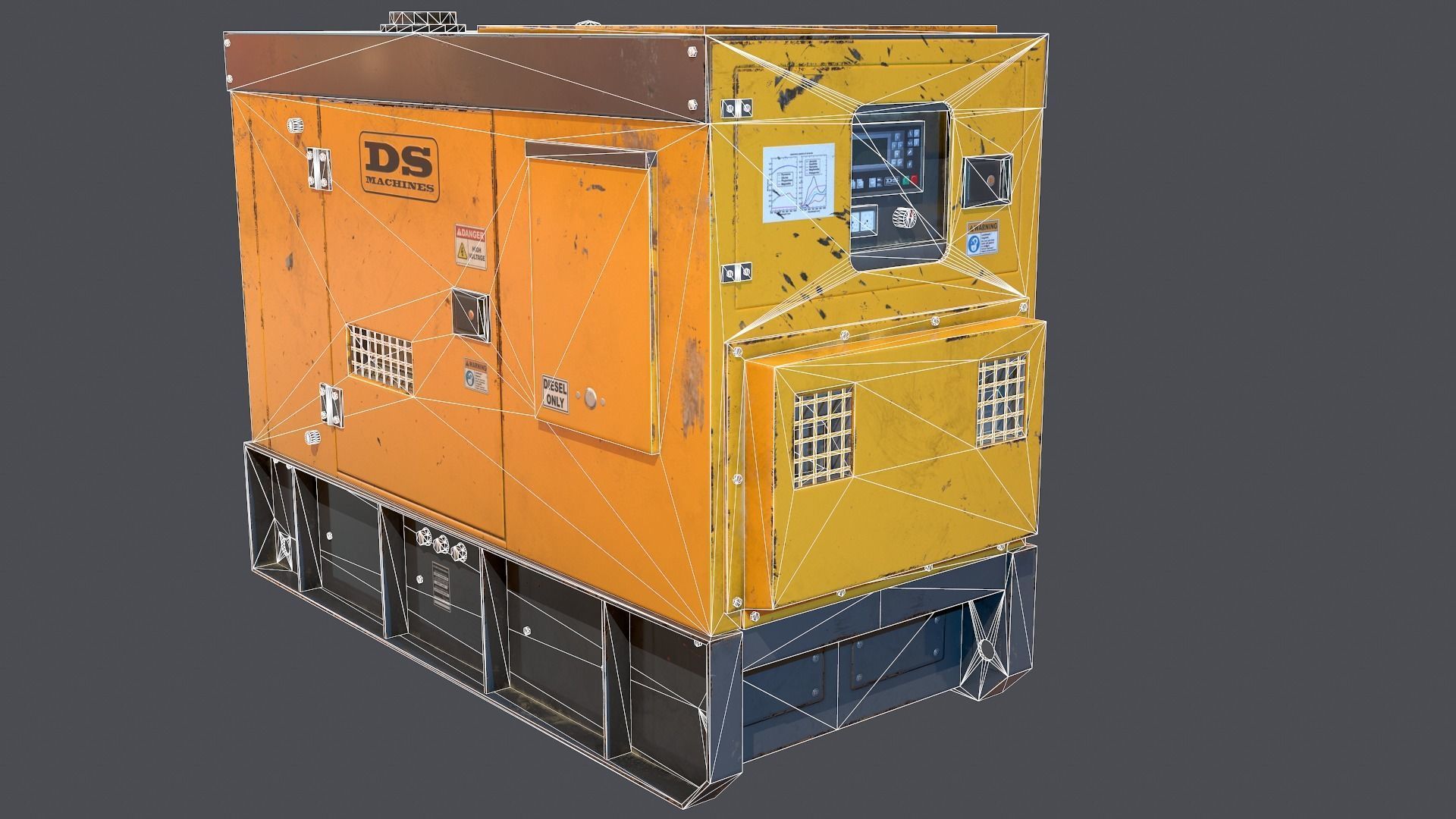 Industrial Power generator 2 Low-poly 3D model_9