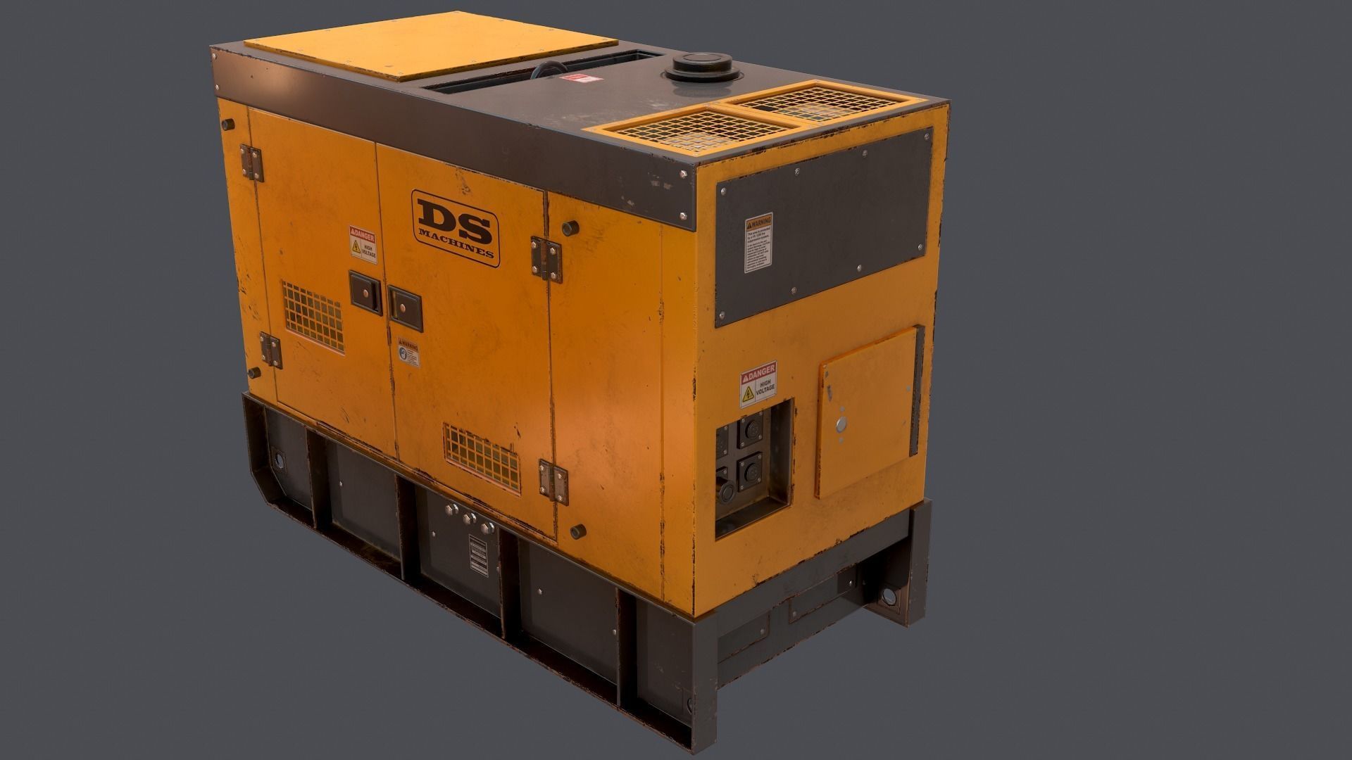 Industrial Power generator 2 Low-poly 3D model_4