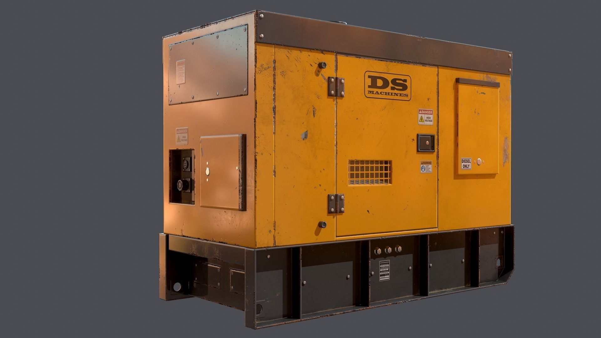 Industrial Power generator 2 Low-poly 3D model_5