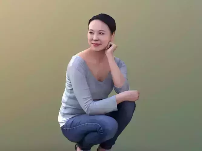 Bao 10555 - Kneeling Casual Girl