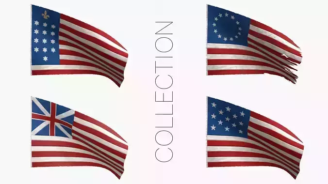 American Revolutionary War Flags Collection 