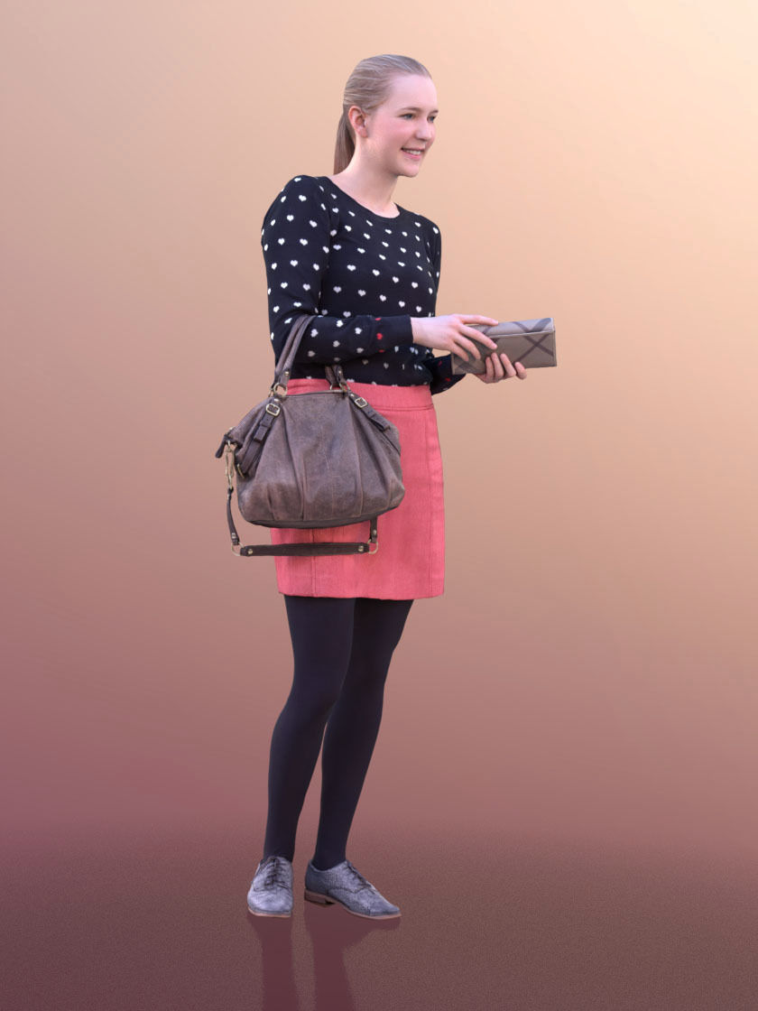 Anna 10548 - Paying Shopping Woman Low-poly 3D model_2