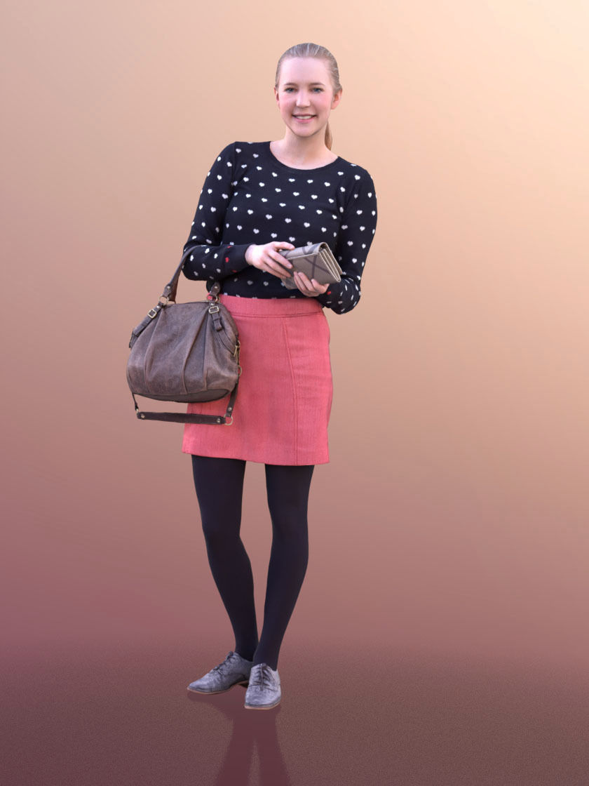 Anna 10548 - Paying Shopping Woman Low-poly 3D model_1