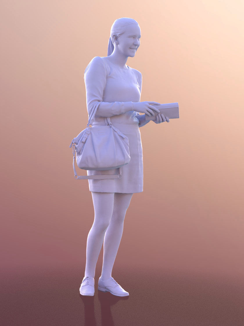 Anna 10548 - Paying Shopping Woman Low-poly 3D model_4